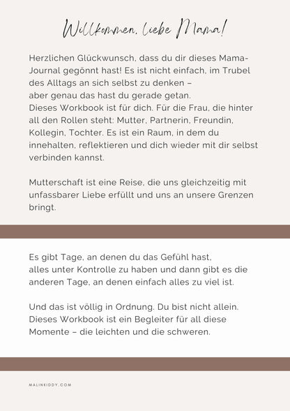 Digitales Mama Workbook & Journal