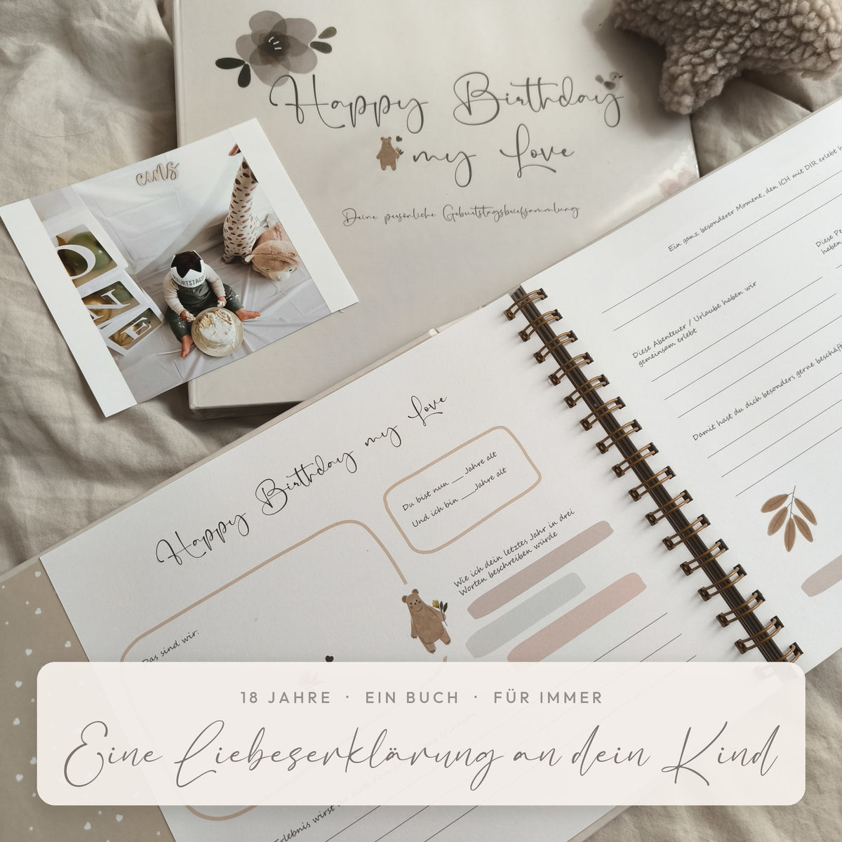 Erinnerungsbuch für dein Kind – 18 Jahre & 18 Geburtstagsbriefe | Happy Birthday my Love