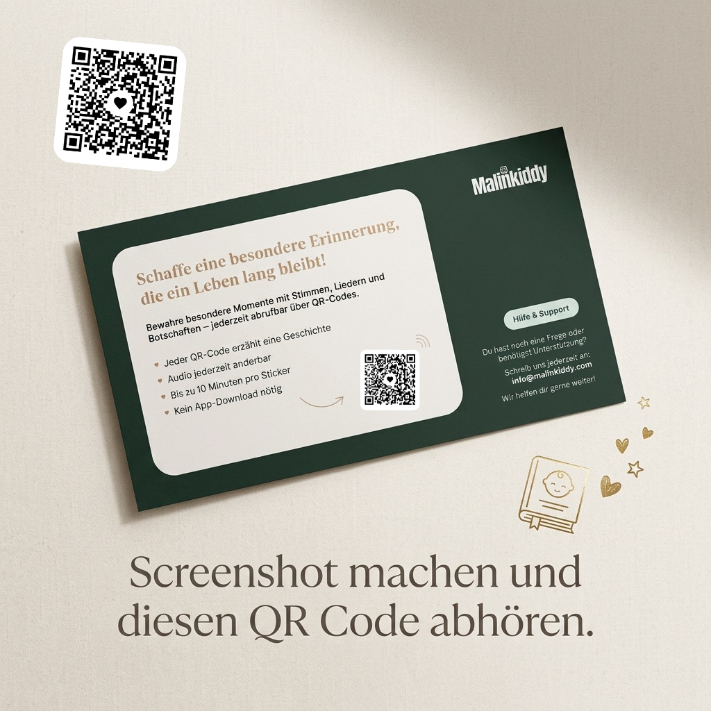NEU : 18 Bespielbare QR Code Sticker - Audio-Erinnerungen fürs Leben