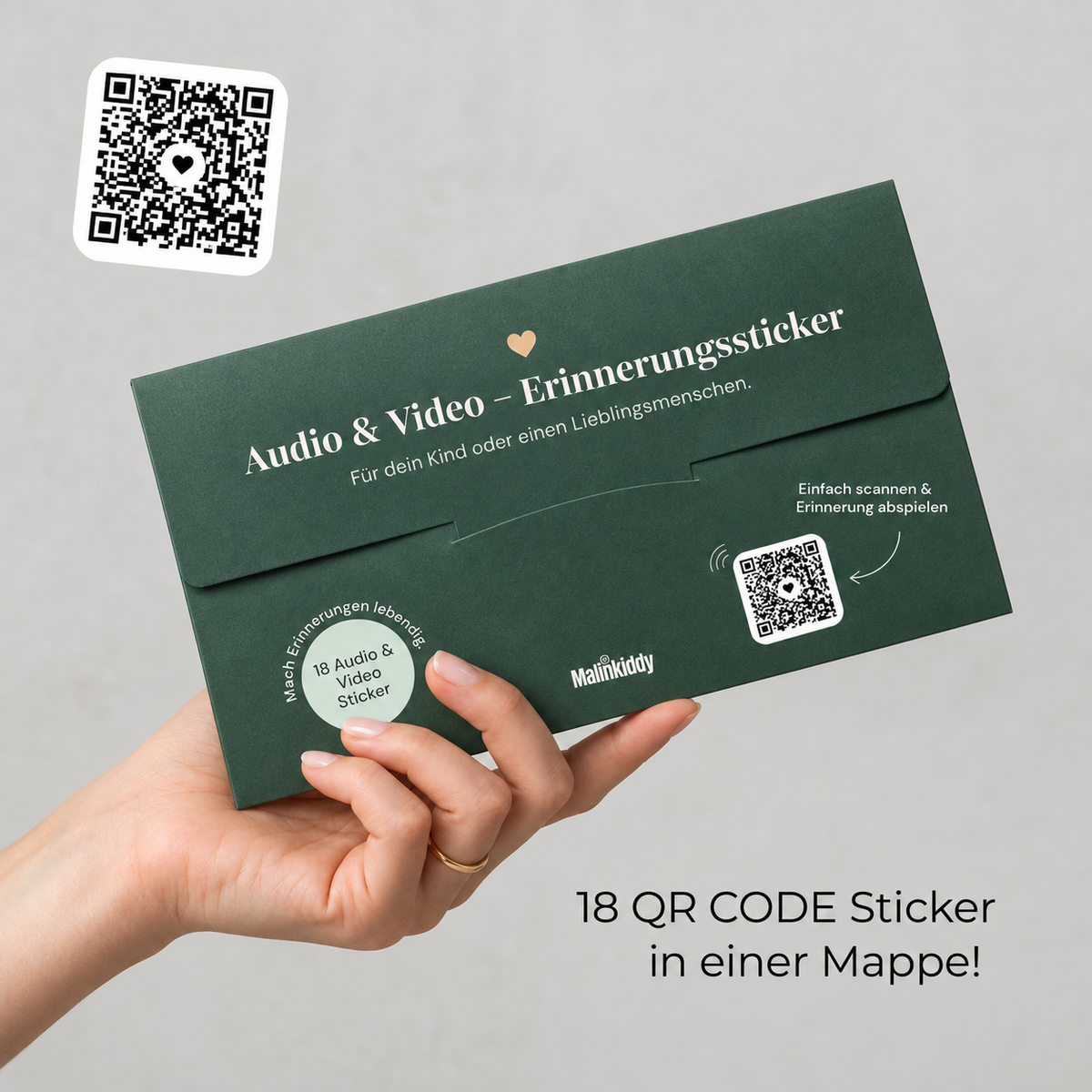 18 Bespielbare QR Code Sticker - Audio & Video Erinnerungen fürs Leben