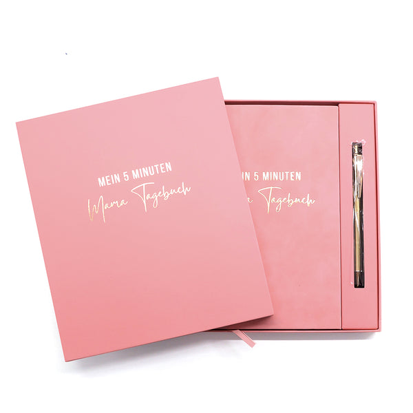 Mama 5min Tagebuch mit Box und Kugelschreiber gold, Vorbestellung für Lieferung in KW49