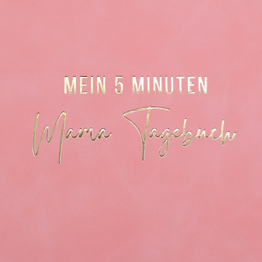 Mama 5min Tagebuch mit Box und Kugelschreiber gold