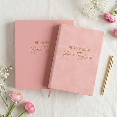 Mama 5min Tagebuch mit Box und Kugelschreiber gold